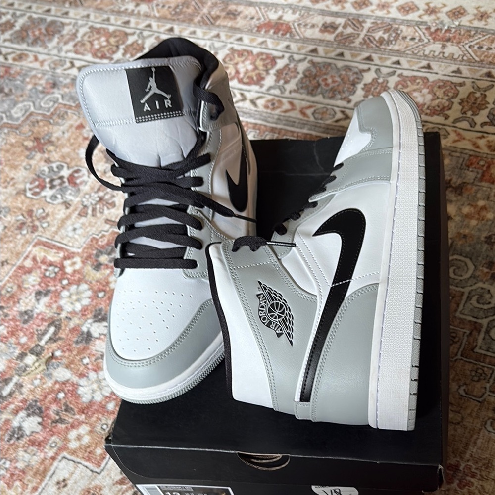Nike Jordan 1 Gray and White Athletic Shoes with Padded Comfort